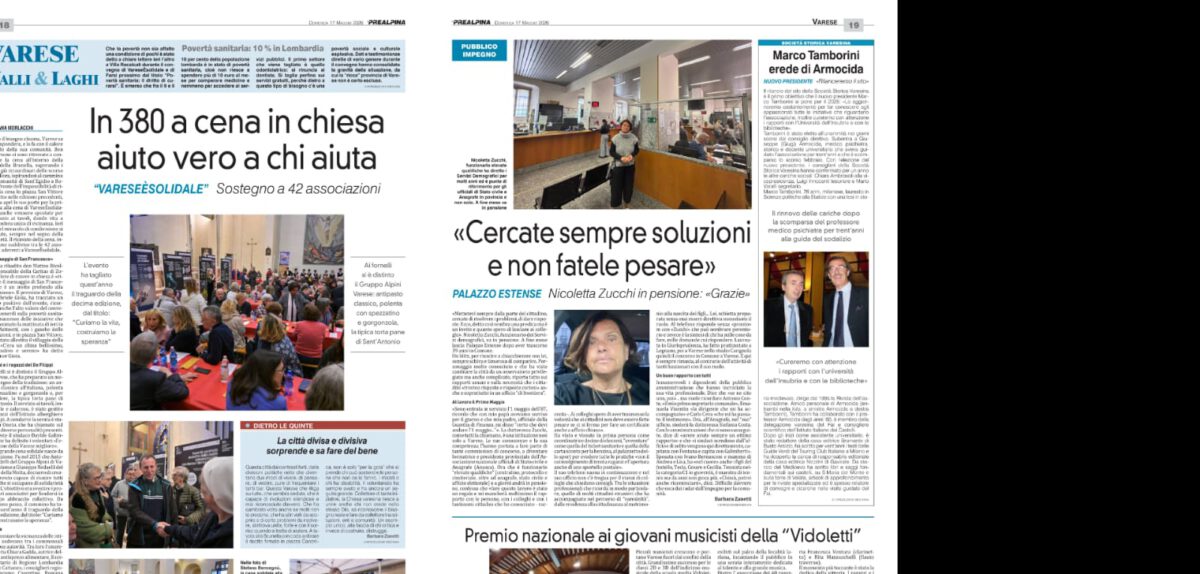 La Prealpina, 17 maggio 2026